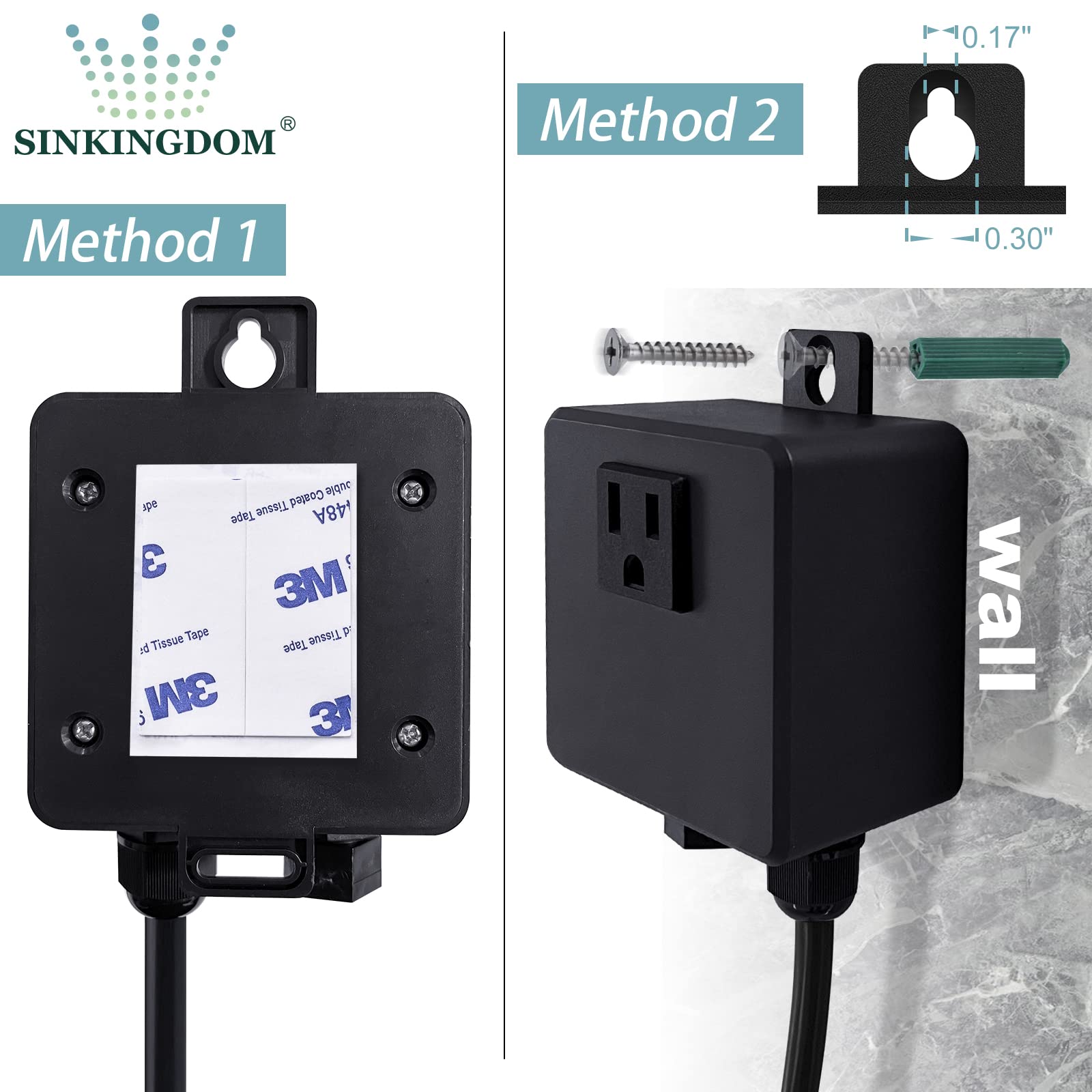 SINKINGDOM air switch unit in matte black with built-in drain hole visual.