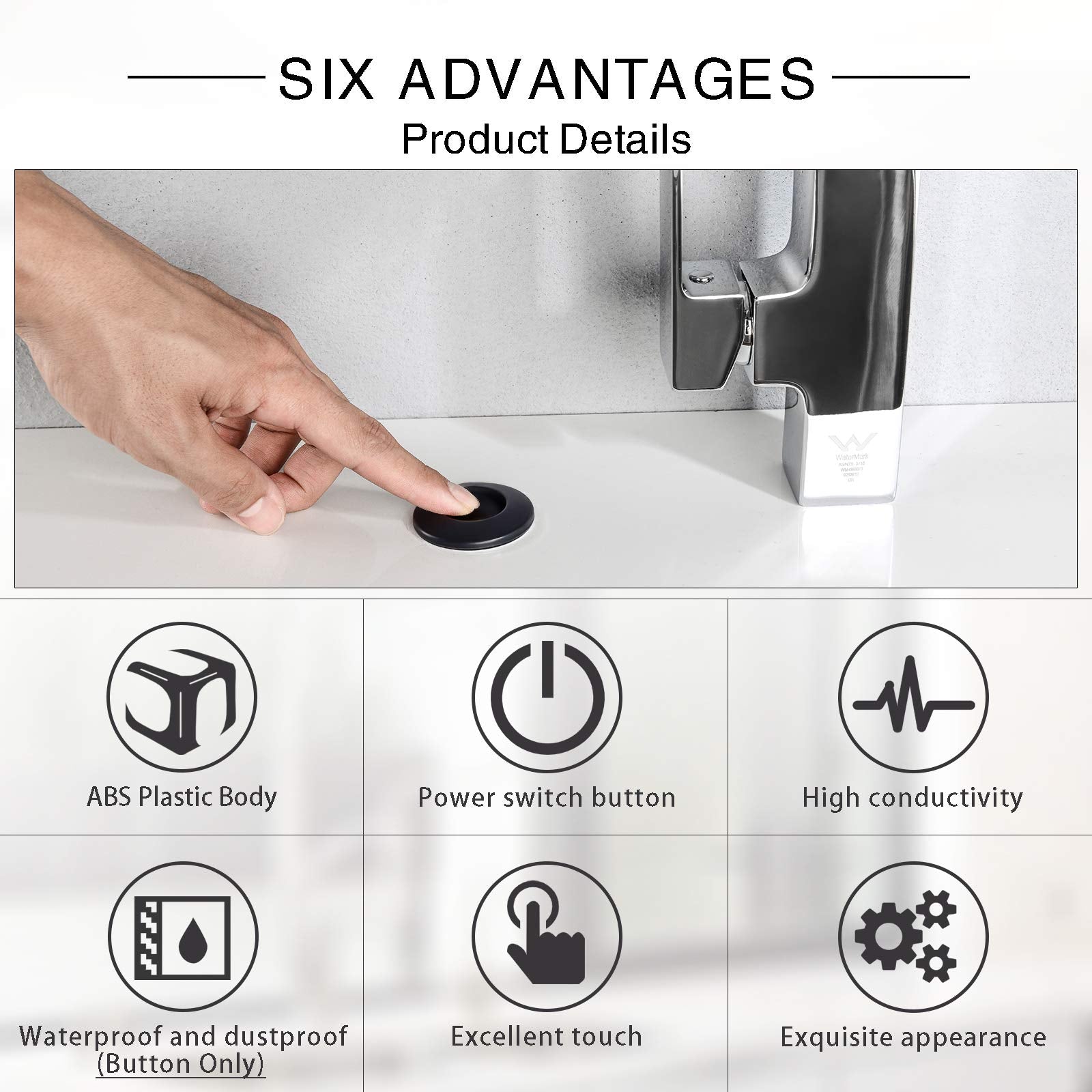 SINKINGDOM 60-inch air tube and 40-inch power cable enable flexible installation.