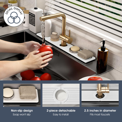 SINKXKOO easy-clean stone tray keeps surfaces tidy