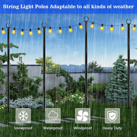 Sinley poles enhance yard and garden decor for events and gatherings.
