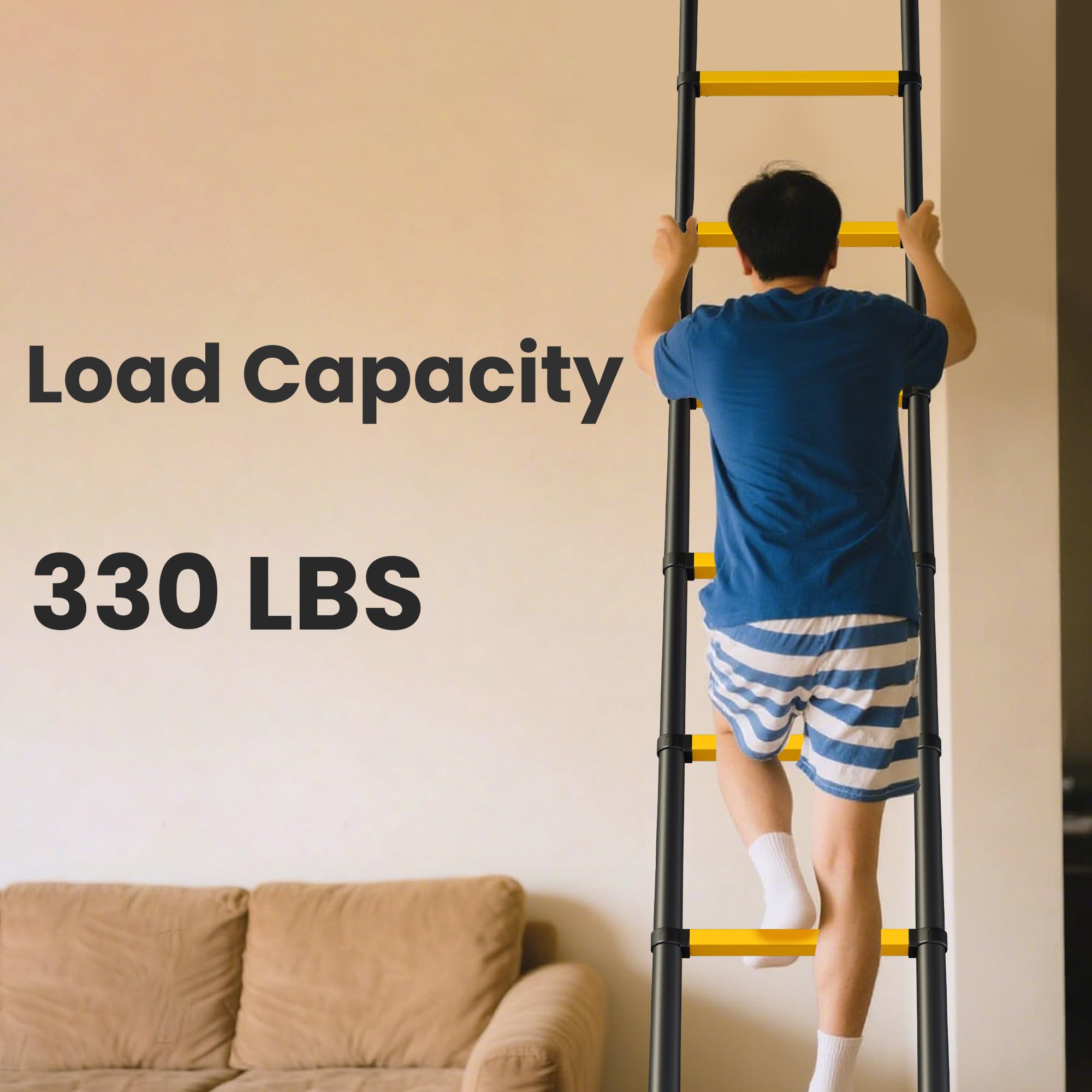 SINMEIRUN ladder aluminum with oxidized finish for lightweight durability.