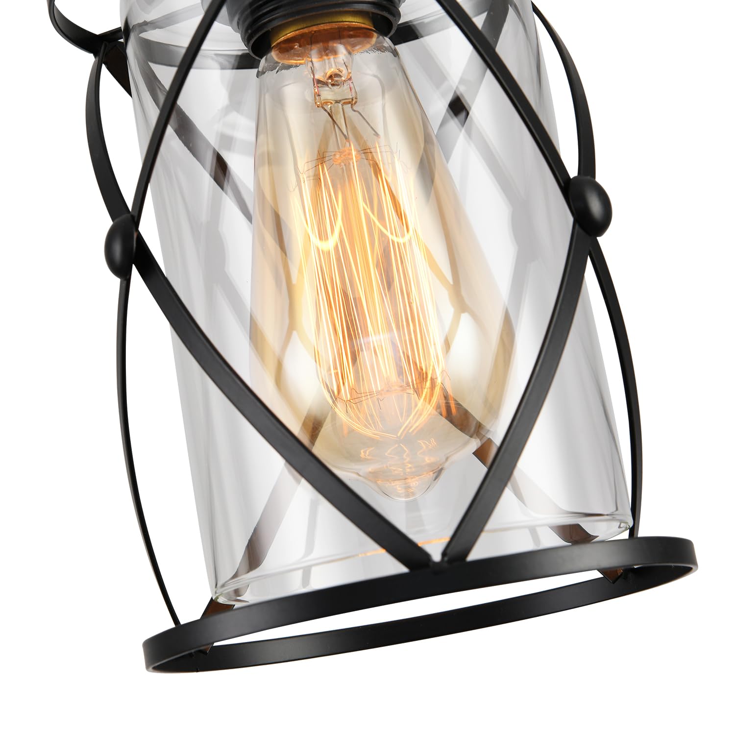SINMILA clear glass shades industrial pendant lighting for bright spaces