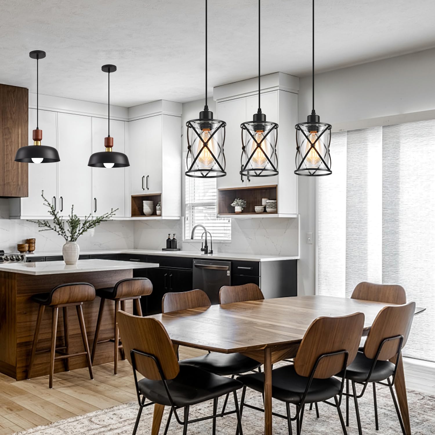SINMILA matte black pendant with adjustable height for ceiling customization