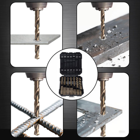 Sinyeenglon cobalt drill bits in use on stainless steel