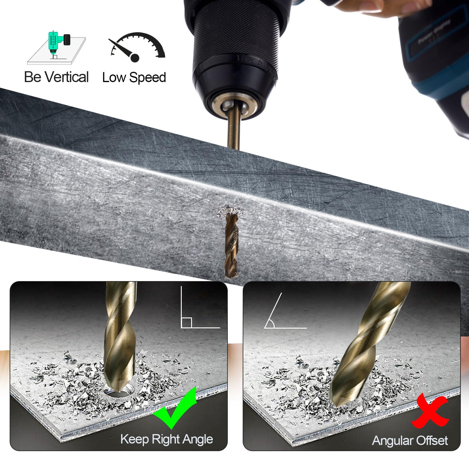 Sinyeenglon drill bits cover 1/16 to 3/8 inch range