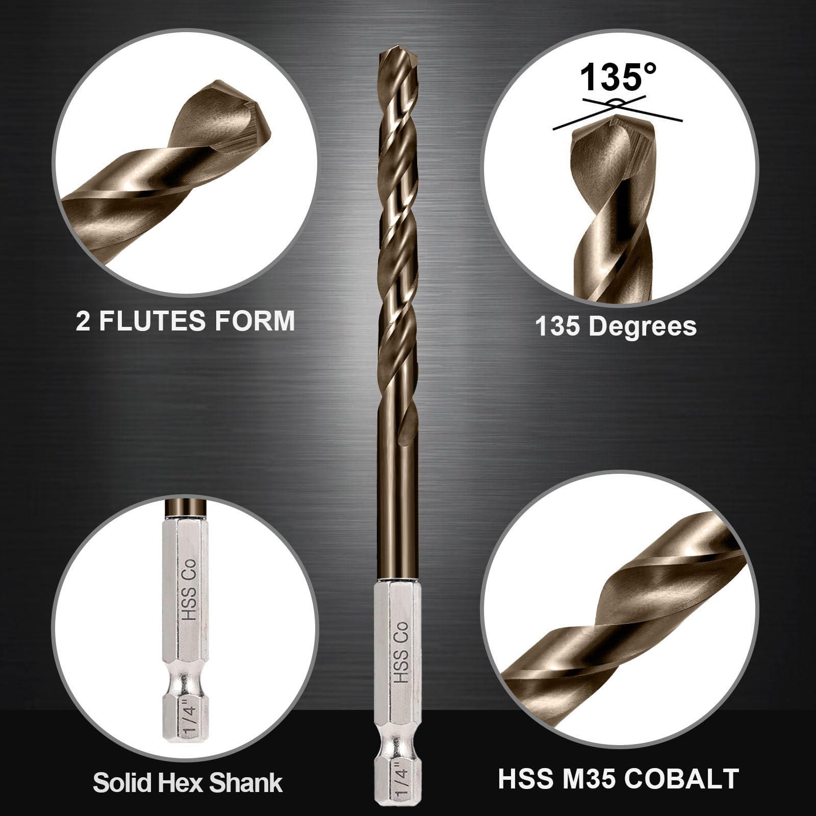 Sinyeenglon drill bits last longer under heavy use due to cobalt durability.