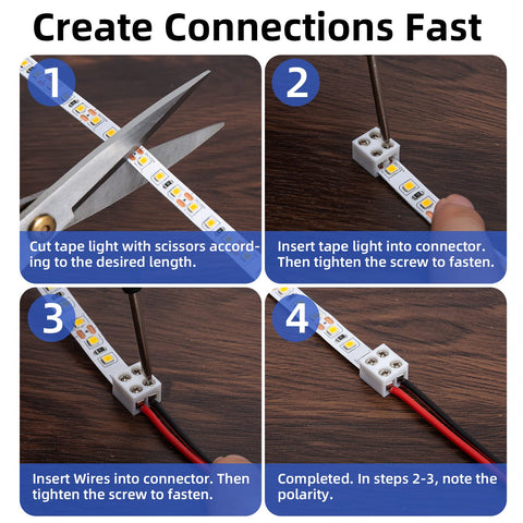 SIOKUY connector works with IP65 waterproof and non-waterproof strips