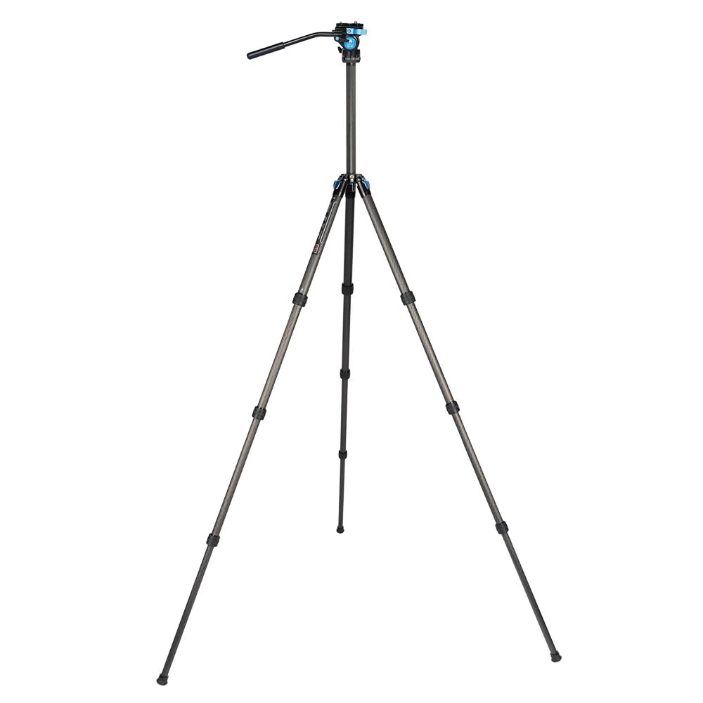 Sirui ST-124 four-section legs extend reach for versatile setups.