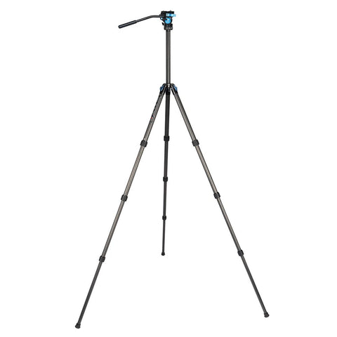 Sirui ST-124 four-section legs extend reach for versatile setups.