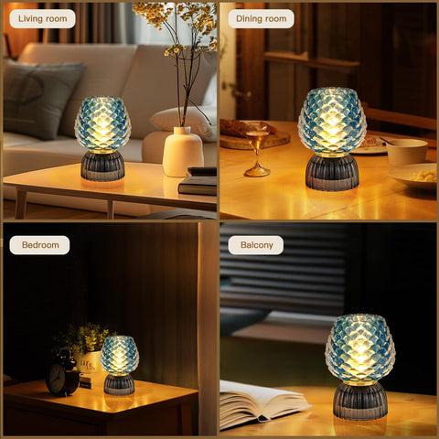SisiHokai pinecone blue glass lamp on kitchen counter saves space