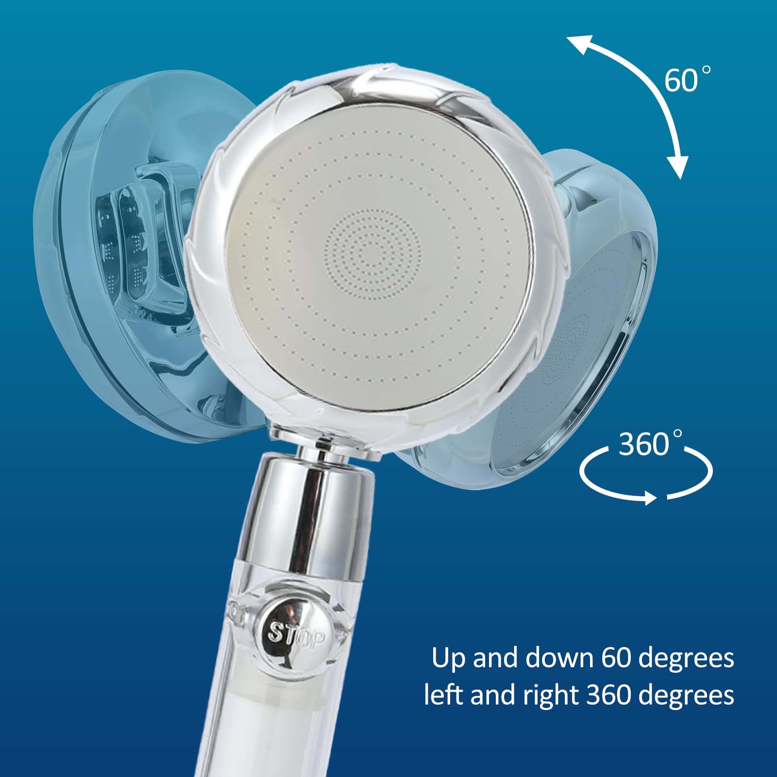 Sisiten shower head suited for marine and motor home use on boats and RVs