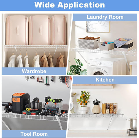 Closet organization scene supported by Sissinda brackets.