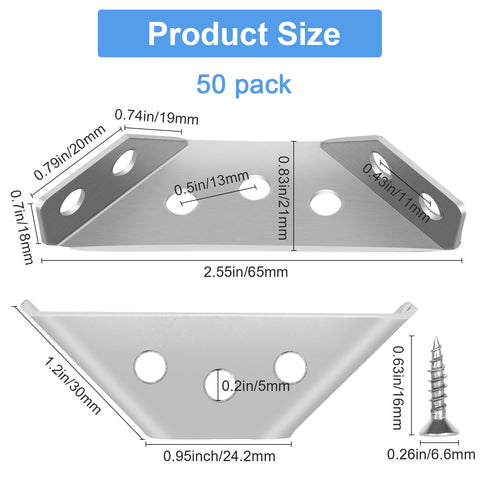 Sissinda stainless steel corner brackets resist rust for long-lasting use.