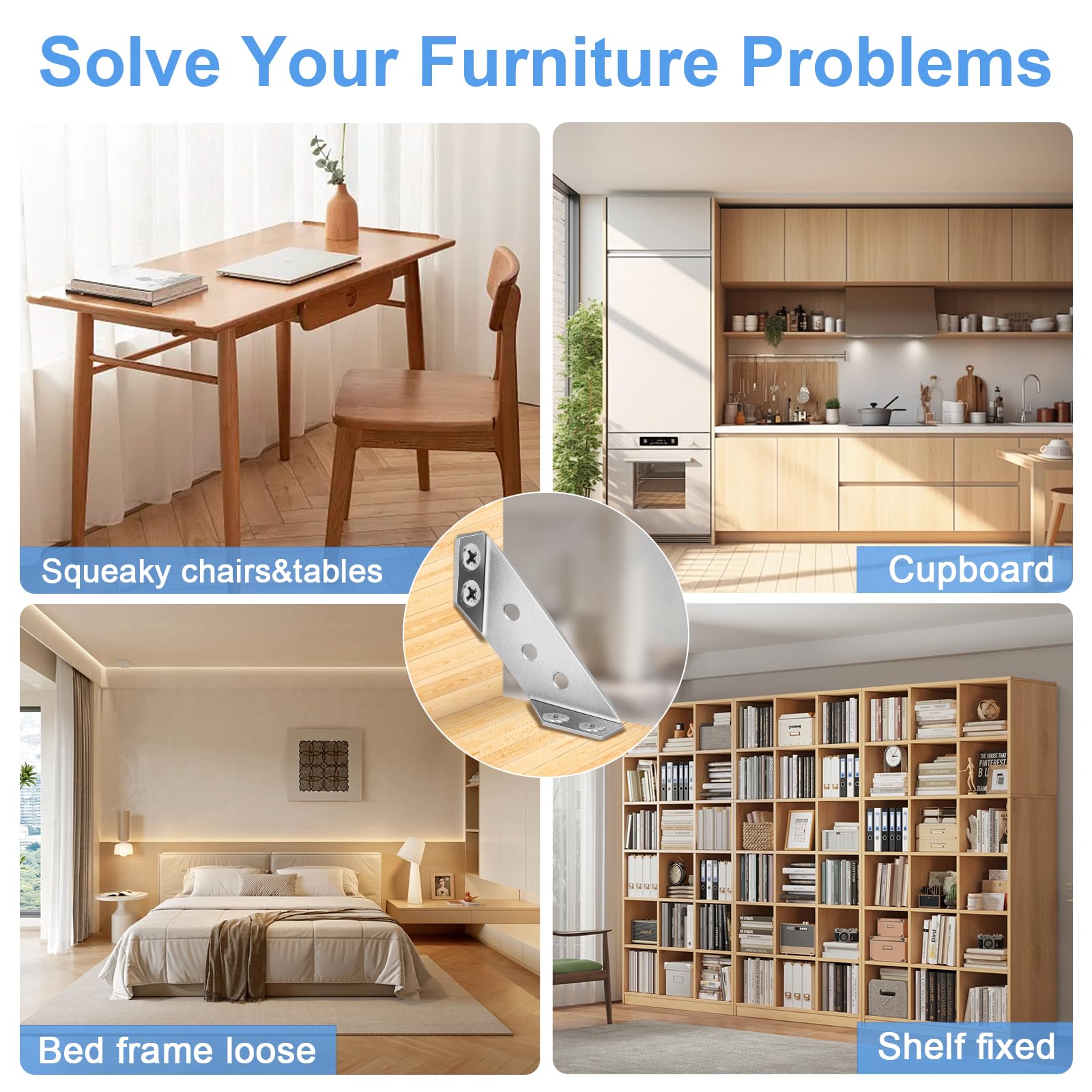 Sissinda versatile brackets fit shelves, cabinets, bookcases, and more.