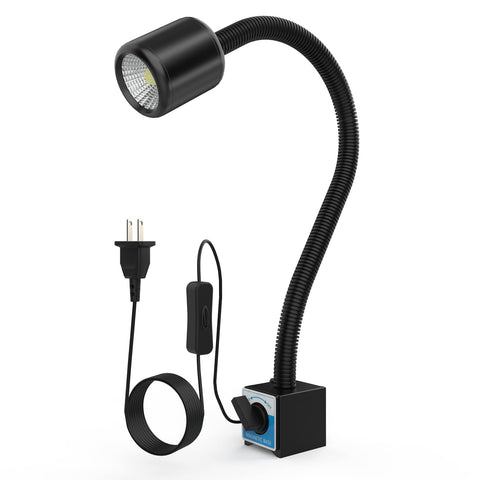 Sisymos LED machine light with magnetic base delivers hands-free precision on lathe operations.