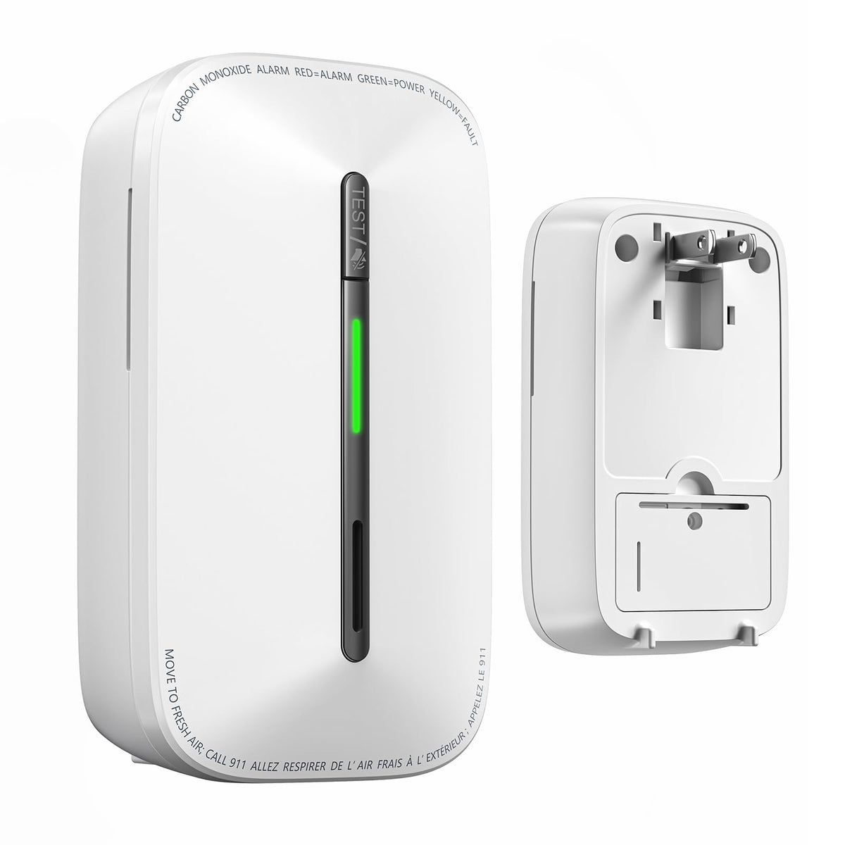 SITERWELL plug-in CO detector mounted in a 120V outlet for home safety.