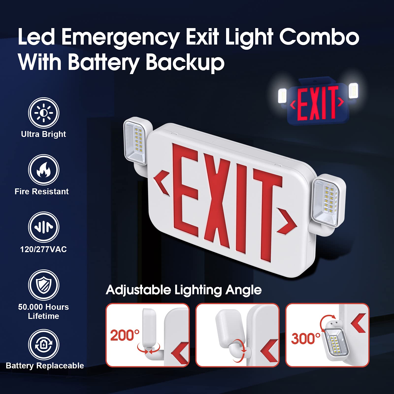 SITISFI exit sign wall-mounted showing compact installation.