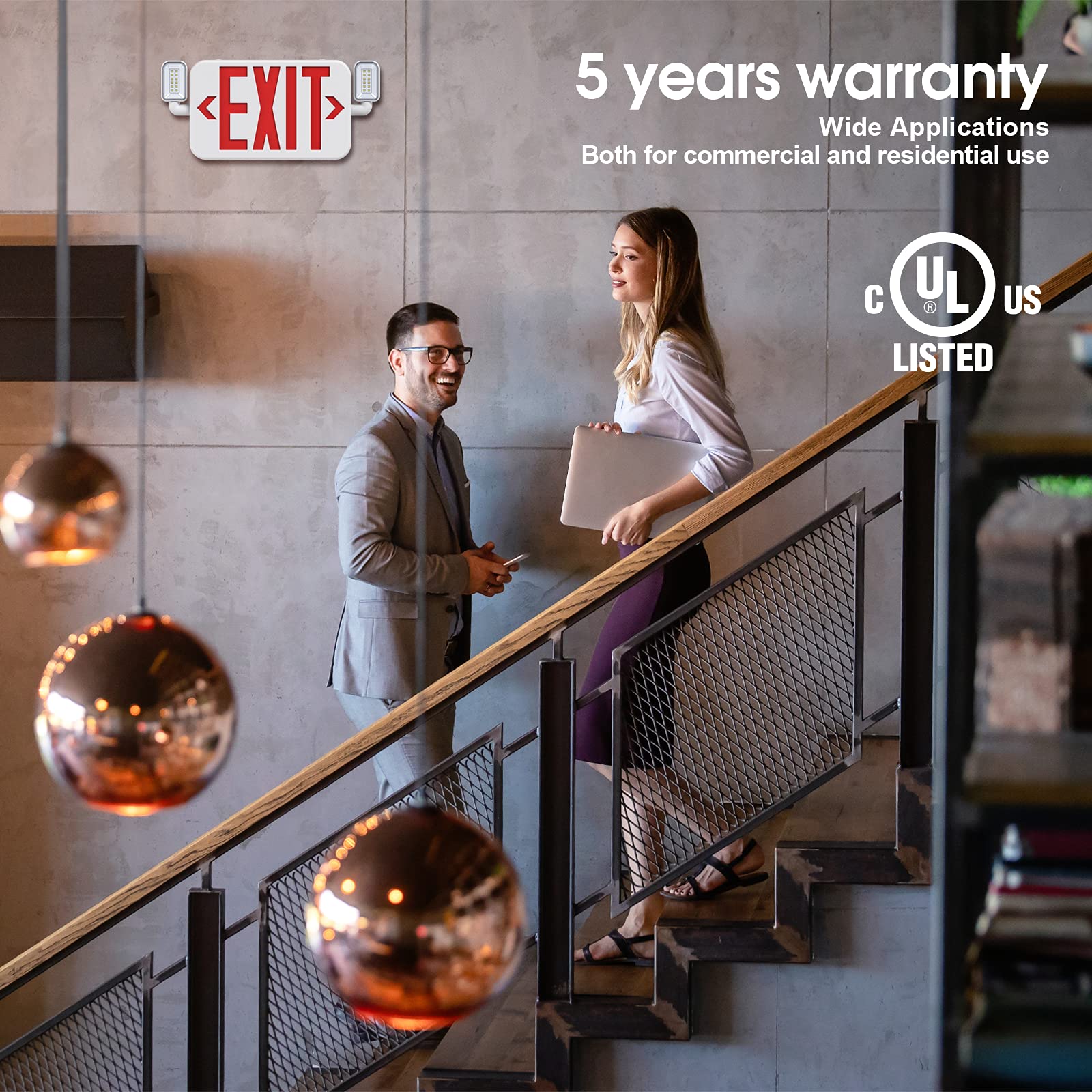 SITISFI red US-standard letters at 6 inches for legible exit messaging.