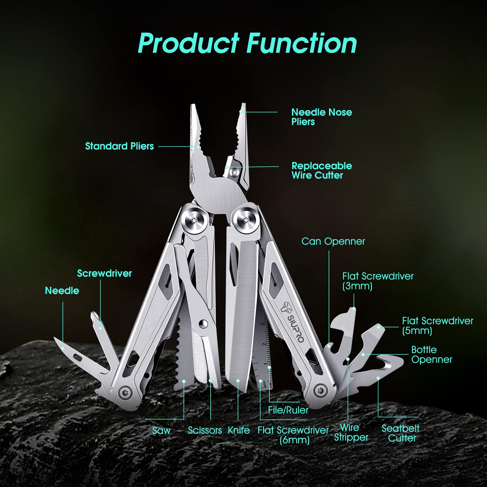 SIUPRO knife locking mechanism ensures safe operation.