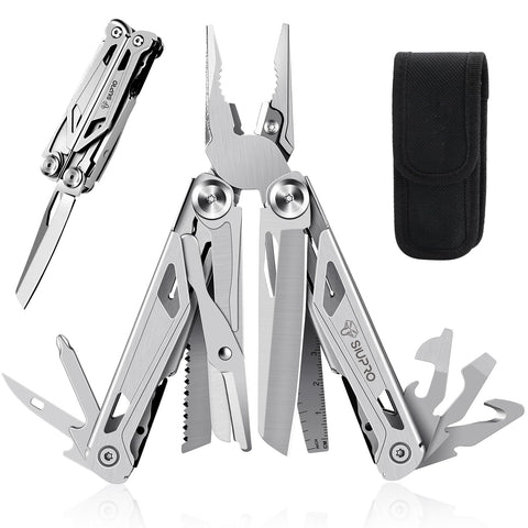 SIUPRO multitool with pliers in action for rugged camping tasks.