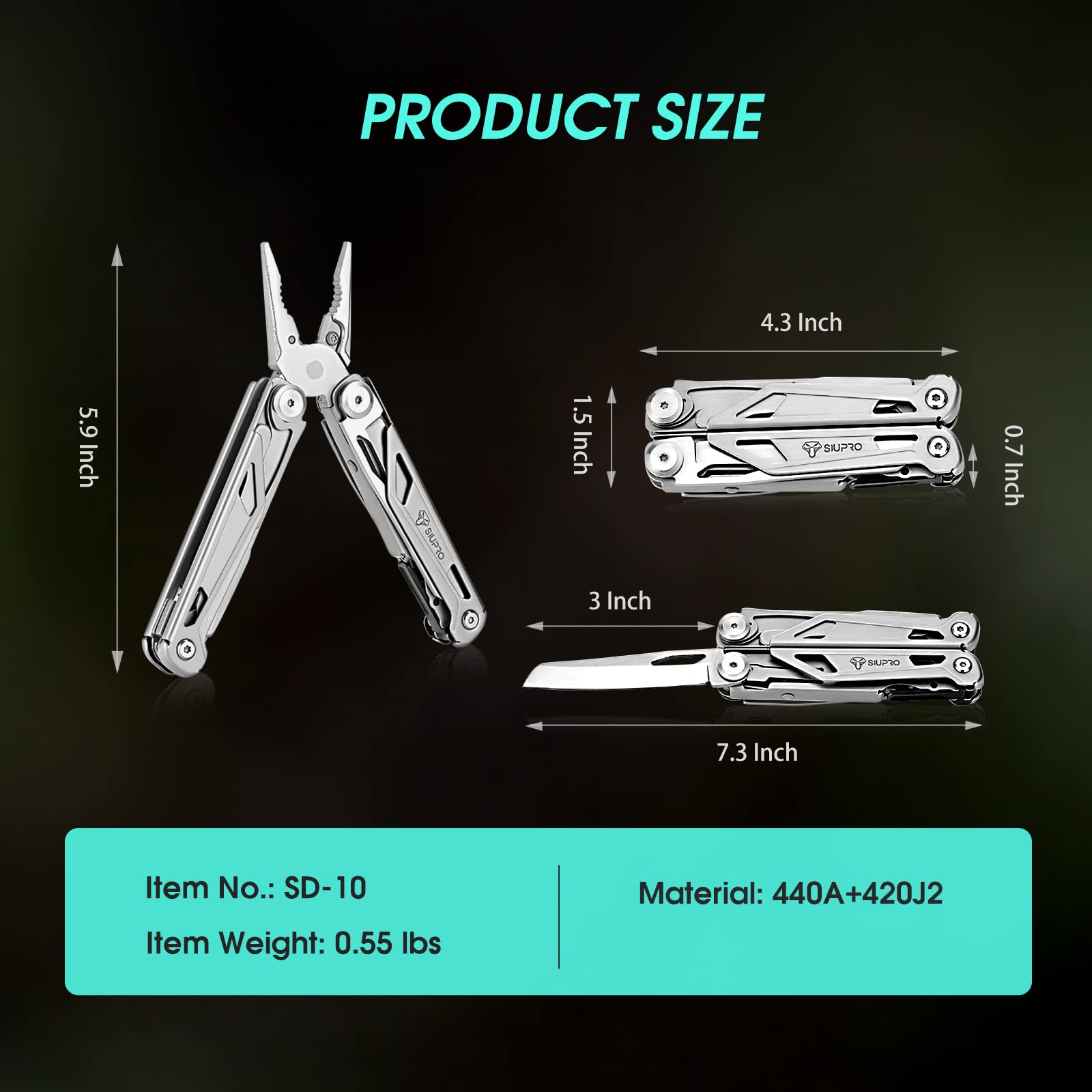 SIUPRO pocket knife with scissors closed for quick on-site repairs.