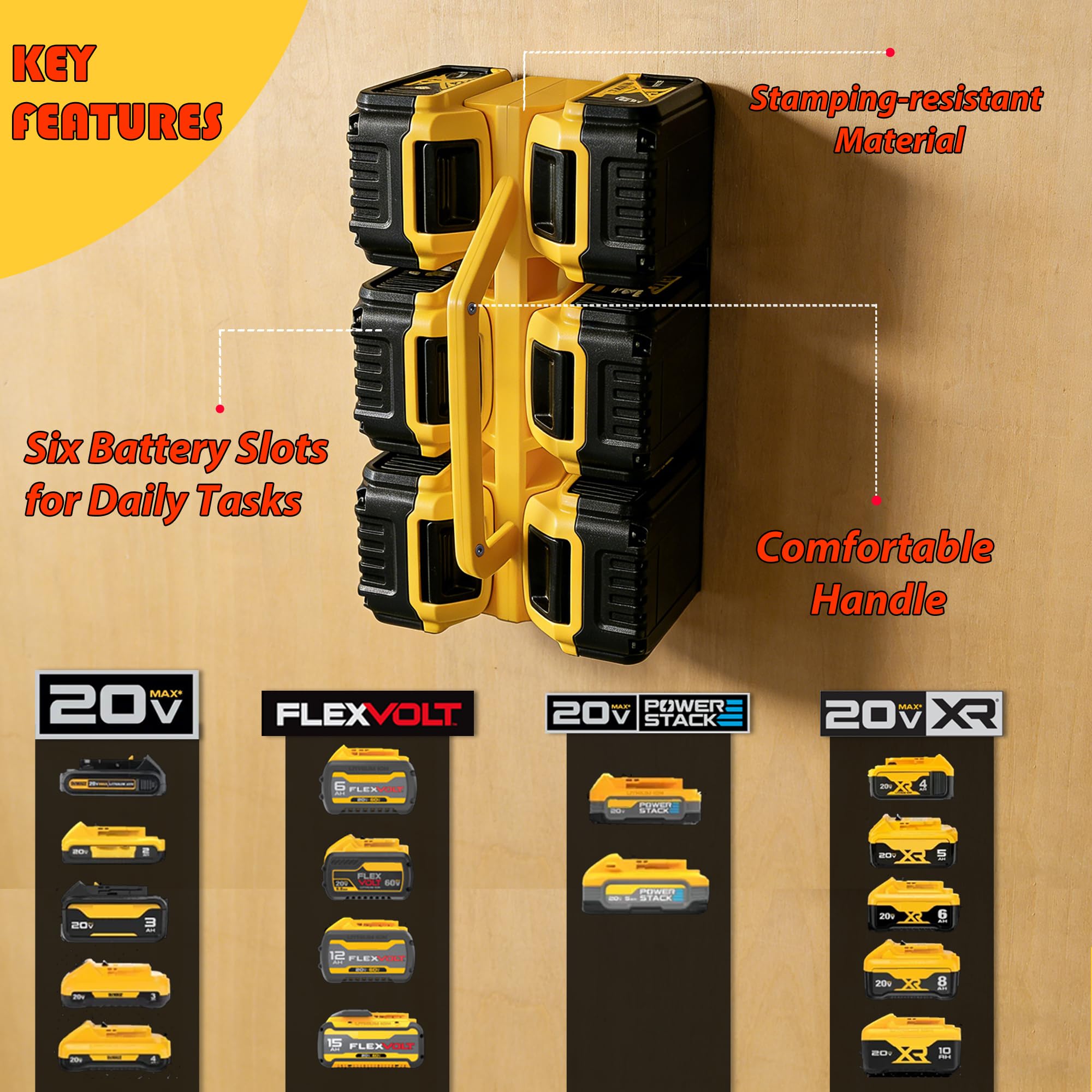 Sivsis DeWalt holder features durable ABS construction for job sites.