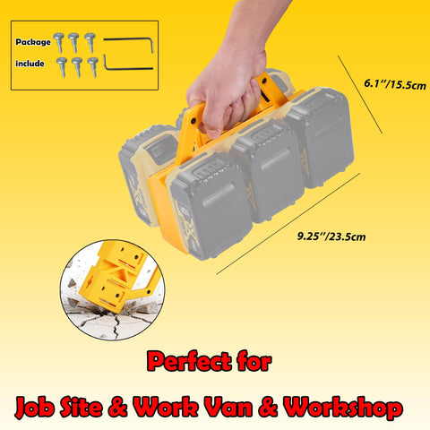 Sivsis DeWalt battery organizer ships with mounting screws and hex keys.