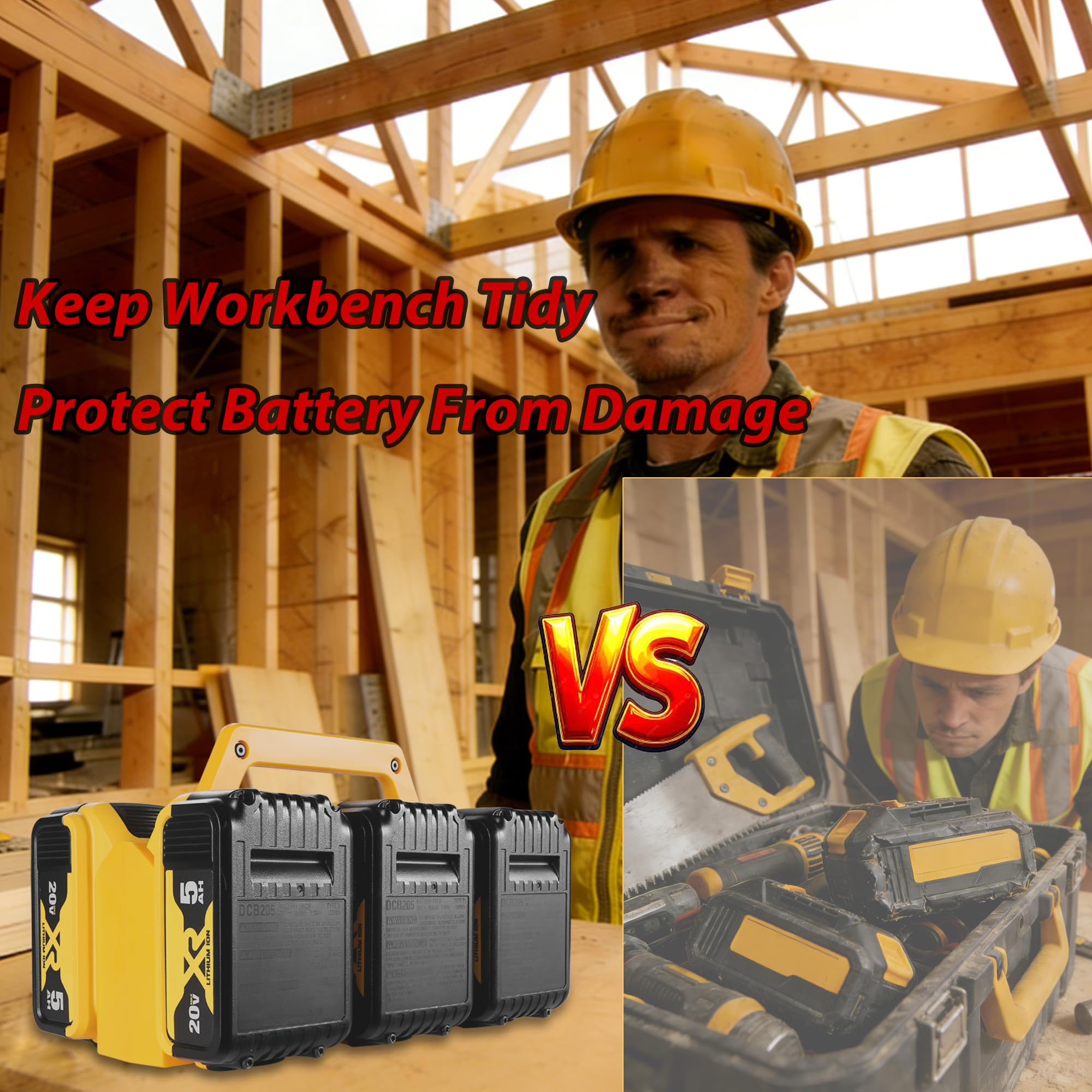 Sivsis DeWalt holder provides secure fit for 20V/60V FLEXVOLT batteries.