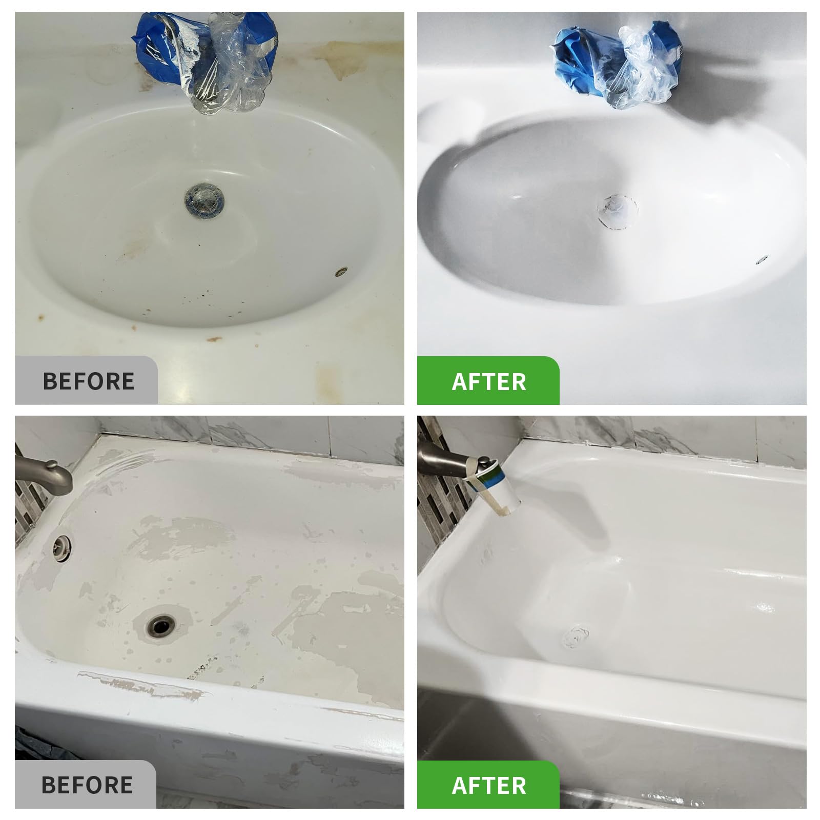 Six Foxes tub-tile spray white bathroom tiles during refinishing