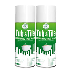 Six Foxes tub-tile spray white front view can for durable bathroom refinishing