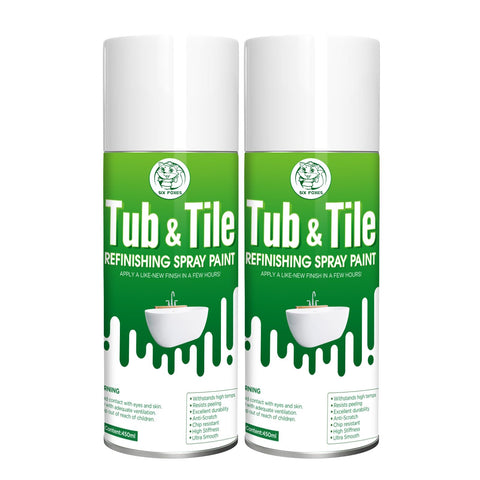 Six Foxes tub-tile spray white front view can for durable bathroom refinishing