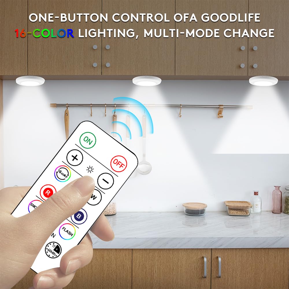 SixDEFLY puck light provides adjustable brightness for closets.