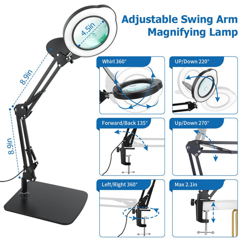 SIYOMG swing arms offer precise positioning for intricate work.