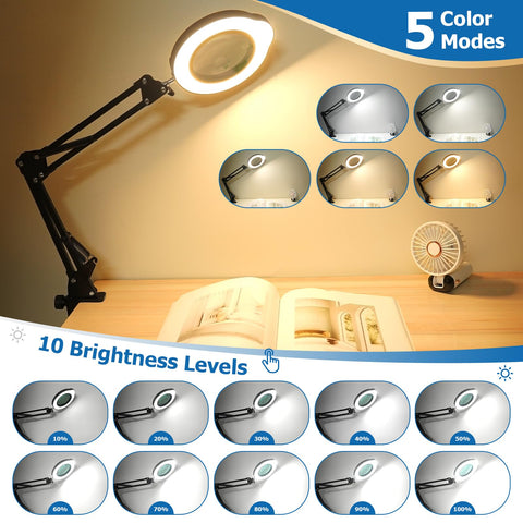 SIYOMG heavy base and clamp keep the magnifier stable on various surfaces.