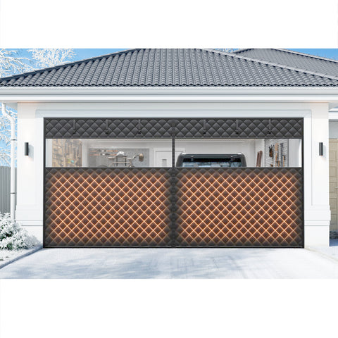Sjuznng garage insulation kit front view reduces drafts for two-car garages