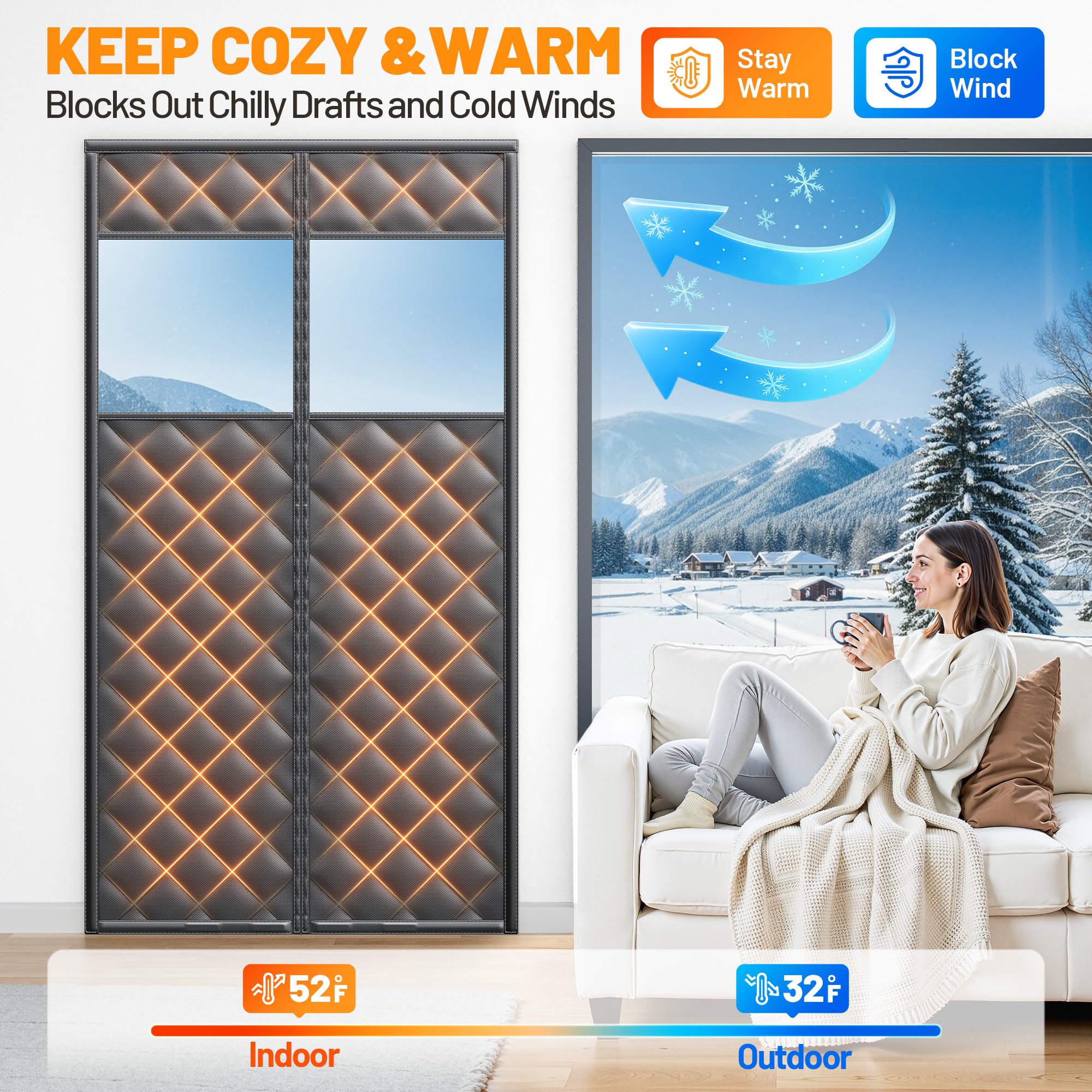 Sjuznng magnetic closure fully closes hands-free after entry.