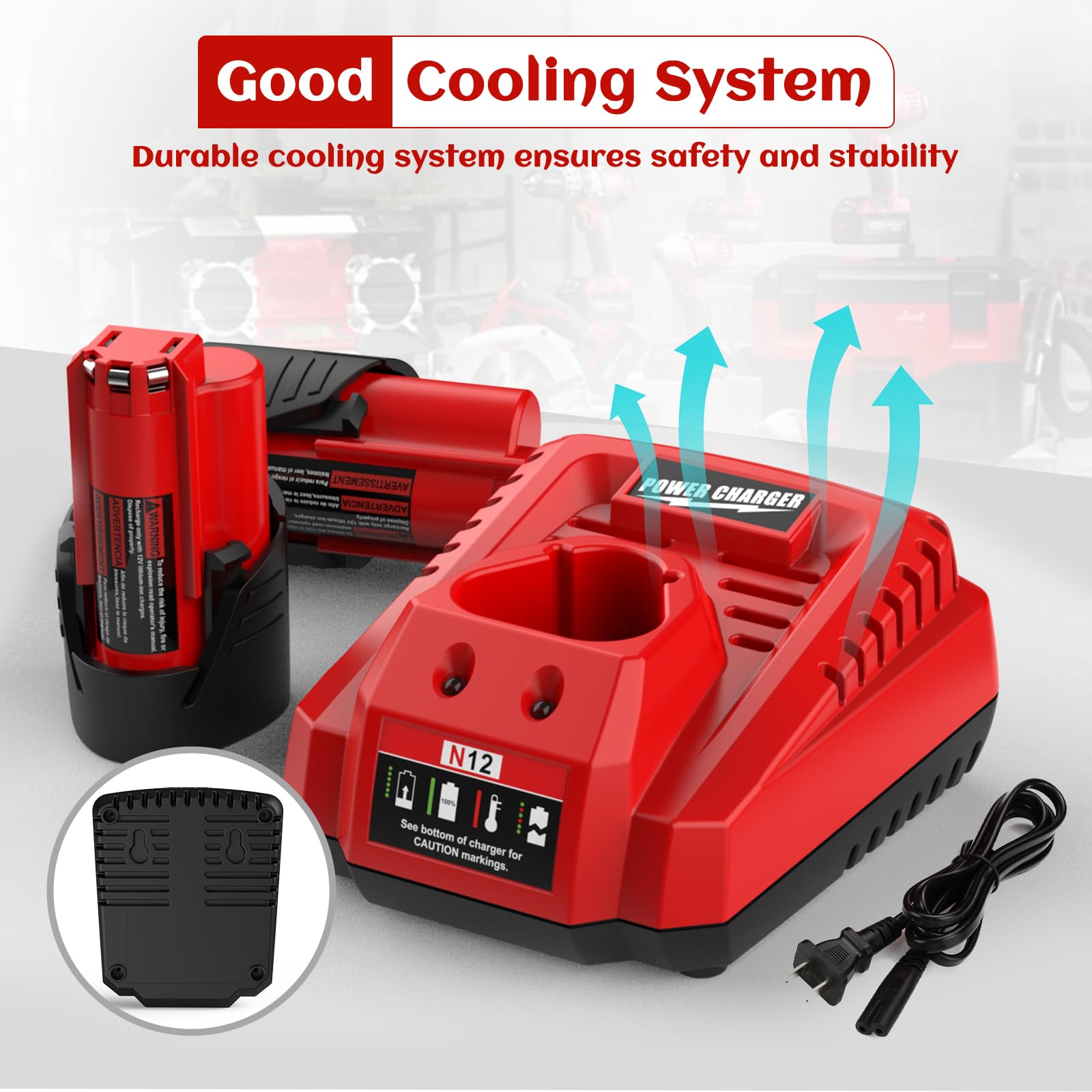 SJZNHFTOLO compatible with Milwaukee 48-11-series M12 tools.