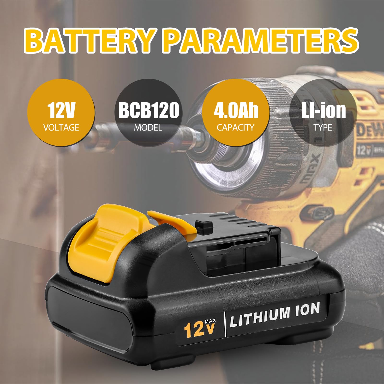 SJZNHFTOLO compatible with Dewalt 12V tools for seamless power upgrade