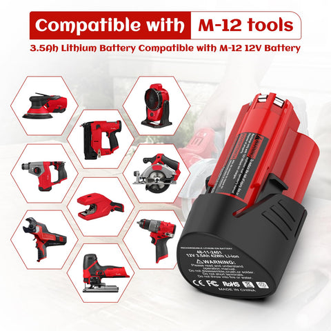 SJZNHFTOLO M12 battery charger for rapid, safe charging.