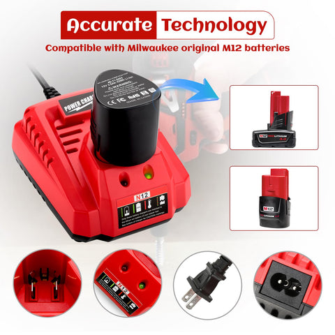 SJZNHFTOLO M12 charger LED indicator shows charging status.