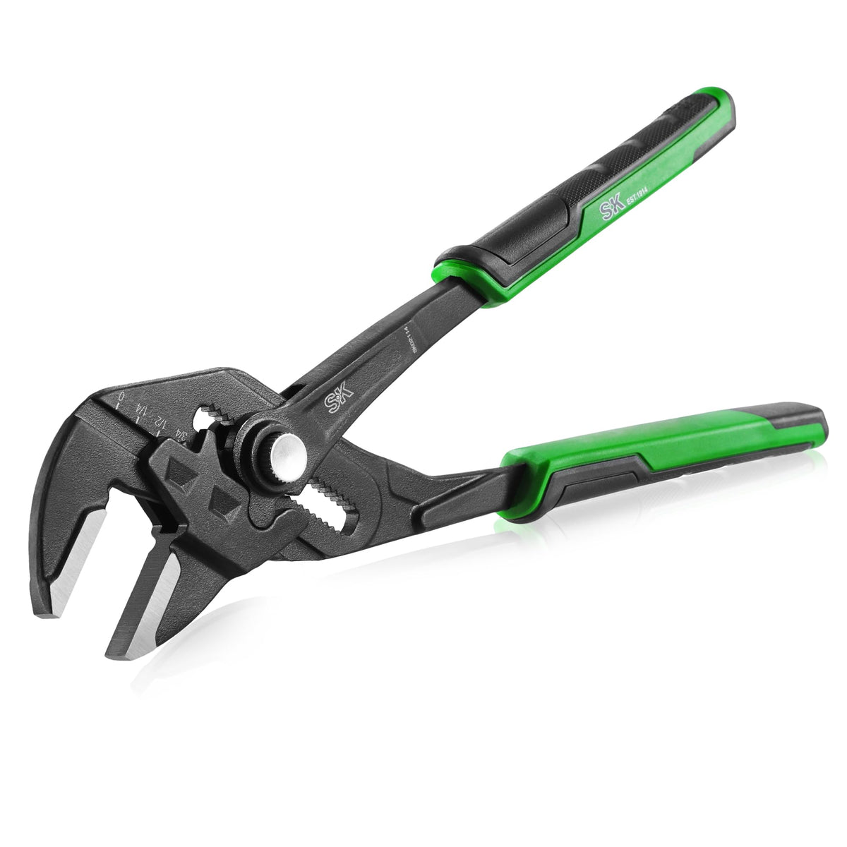 SK 10-Inch Pliers Wrench groove-lock in action for quick adjustments.