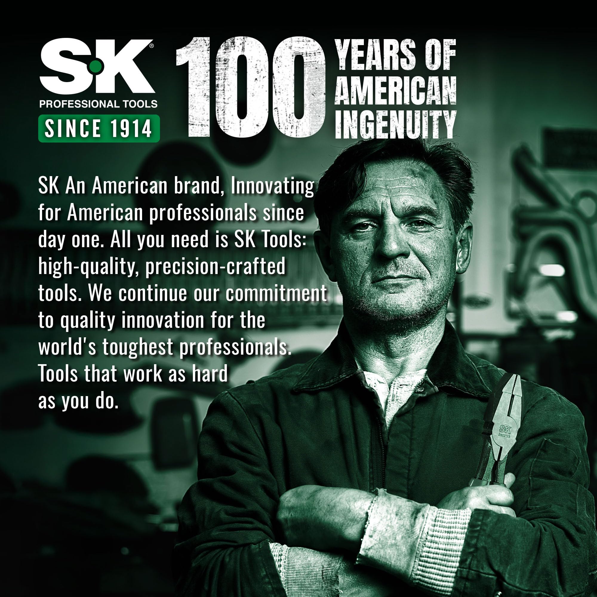 SK 10-Inch Pliers Wrench parallel jaws provide non-marring grip.