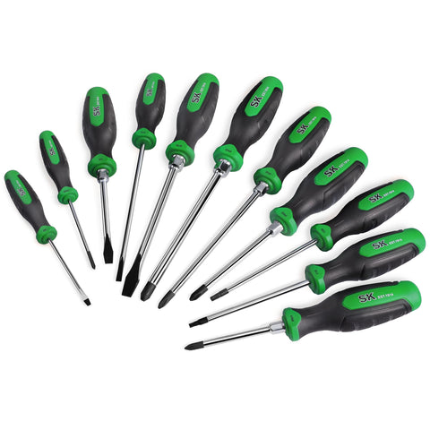 SK 11-Piece Magnetic Screwdriver Set with magnetic tips and varied sizes.