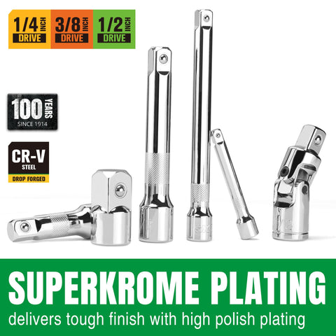 SK 20-piece socket extension set with 10-inch extension bar for deep access tasks.
