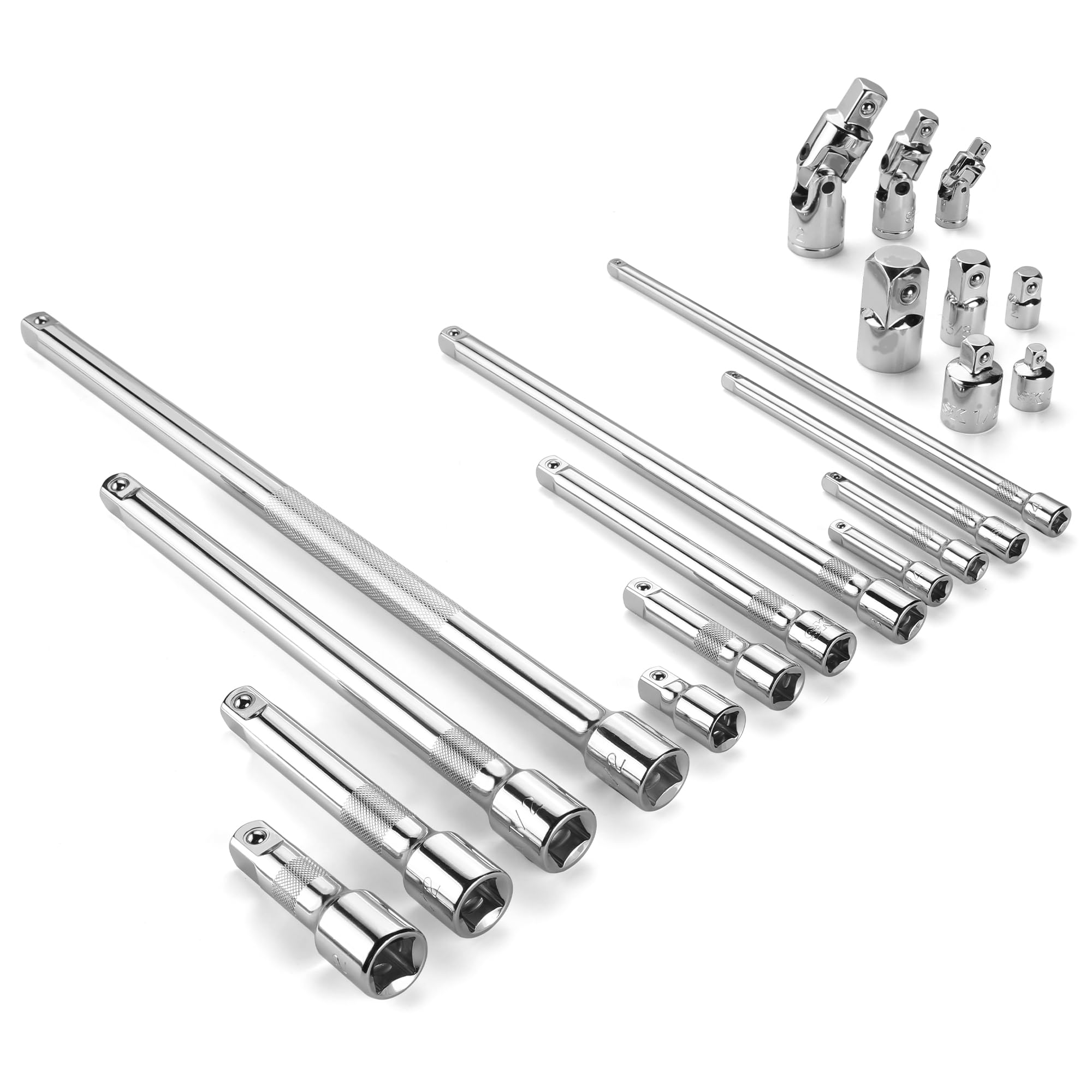SK 20-piece socket extension set with 2-inch extension bar for reaching tight spaces.