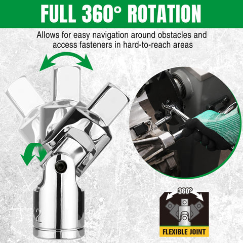 SK 20-piece universal joint (3/8in) for complex angles in tight spaces.