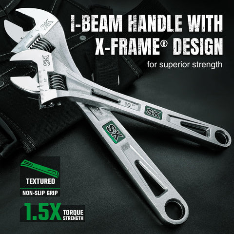 SK 3-piece X-frame design wrench, lightweight yet sturdy.