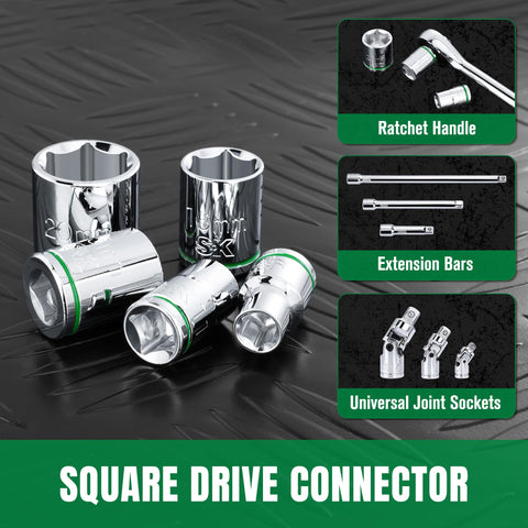 SK 360-degree rotating clips simplify socket identification and selection.