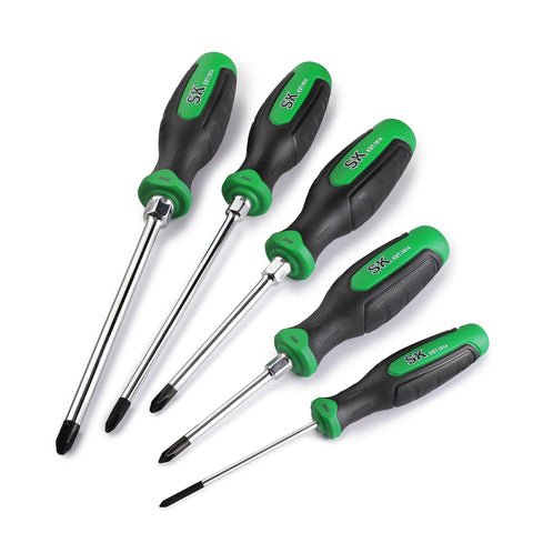 SK 5-Piece Phillips Screwdriver Set with magnetic tip for easy screw pickup.