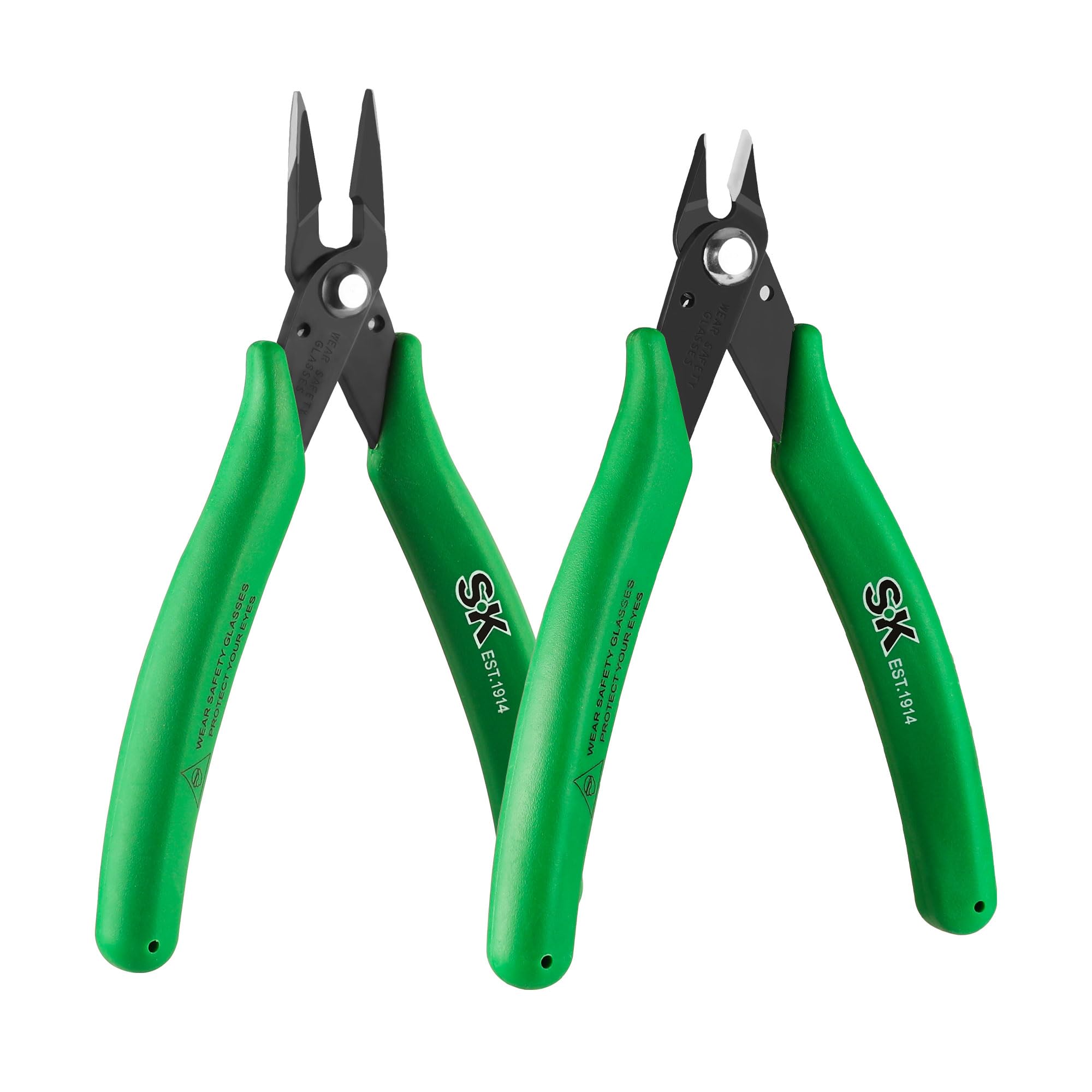 SK 5inch flush cutter image shows burr-free cutting in tight spaces.